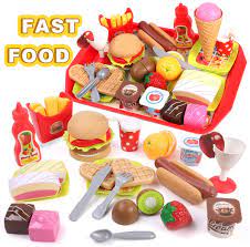 Watch as they role play cooking and serving up delicious food with this food toy set. Amazon Com Gilobaby Kids Play Food Toys Cutting Fast Food Set Kitchen Toys For Toddler Girls Boys Pretend Role Play Toys For Educational Preschool Learning Toys Games
