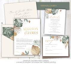 Tropical Wedding Invitation Modern Neutral Tropical Etsy Tropical Wedding Invitations Tropical Wedding Wedding Invitations