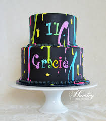 Paint Splatter Cake Www Hamleybakeshoppe Com Neon Cakes Painted Cakes Splatter Cake