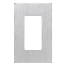 Lutron Claro 1 Gang Decorator Wallplate Stainless Steel Silver Plates On Wall Wall Boxes Home Depot