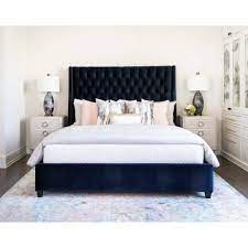 Amelia Tall Bed Brussels Midnight Black Headboard Bedroom Tall Bed Bedroom Interior