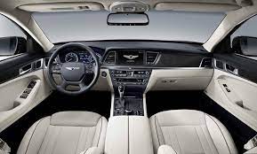 The 5.0 model features a full loadout of active driver aid features. 2015 Hyundai Genesis Sedan 4 Drive Arabia
