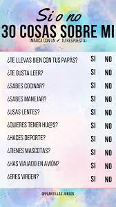 30 Cosas Sobre Mi Plantilla Para Historia De Instagram Si O No Preguntas Para Whatsapp Preguntas Para Amigos Cuestionario Para Amigos