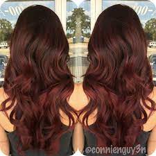 It features red and light brown color perfectly blended with golden blonde and medium brown to give a chocolate shade. Connienguy3n On Instagram Balayage Retouch Freshened Up Her Color All Over With A Violet Red Finished Off Hair Color Auburn Hair Styles Dark Auburn Hair