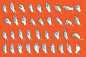 sign language alphabet abc communication educational chart cool wall decor art print poster 18x12