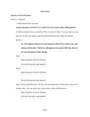 With the worksheet, pupils can realize the subject matter in general more easily. Lab 4 Answer Key Doc Answer Key Answers To Lab 4 Exercises Exercise 1 Mutation 1 What Mutation Has Occurred A Point Mutation Occurred T To C And A To Course Hero