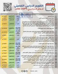أعلن وزير التعليم الدكتور حمد بن محمد آل الشيخ عن التقويم الدراسي الجديد لعام 1443هـ للتعليم العام، متضمناً تطوير المناهج والخطط الدراسية، والفصول الثلاثة، وما يتبعها من تطويرات. Ø§Ù„Ø¨ÙˆØ§Ø¨Ø© Ø§Ù„ØªØ¹Ù„ÙŠÙ…ÙŠØ© On Twitter Ø§Ù„ØªÙ‚ÙˆÙŠÙ… Ø§Ù„Ø¯Ø±Ø§Ø³ÙŠ 1439 1440 Ø¹ÙˆØ¯Ø© Ø§Ù„Ù…Ø¹Ù„Ù…ÙŠÙ† 16 12 1439 Ø¹ÙˆØ¯Ø© Ø§Ù„Ø·Ù„Ø§Ø¨ 22 12 1439 Ø¥Ø¬Ø§Ø²Ø© Ø§Ù„ÙŠÙˆÙ… Ø§Ù„ÙˆØ·Ù†ÙŠ 13 1 1440 Ø¥Ø¬Ø§Ø²Ø© Ù…Ù†ØªØµÙ Ø§Ù„Ø¹Ø§Ù… 20 4 1440 Ø¥Ø¬Ø§Ø²Ø© Ù†Ù‡Ø§ÙŠØ© Ø§Ù„Ø¹Ø§Ù… Ù„Ù„Ø·Ù„Ø§Ø¨ 25 8 1440 Ø¥Ø¬Ø§Ø²Ø© Ù…Ø¹Ù„Ù…ÙŠ Ø§Ù„Ø§Ø¨ØªØ¯Ø§Ø¦ÙŠ ÙˆØ±ÙŠØ§Ø¶ Ø§Ù„Ø£Ø·ÙØ§Ù„ ÙˆØ§Ù„ØªØ±Ø¨ÙŠØ©Ø§Ù„Ø®Ø§ØµØ©
