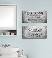 Bathroom Wall Art Set Of 2 Bathroom Rules Sprinkles Wood Frame Ready To Hang In 2020 Bathroom Rules Bathroom Wall Art Bathroom Wall