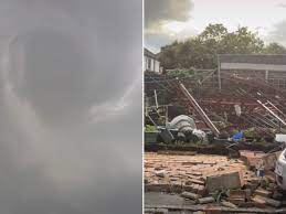 The last tornado which caused significant damage in london was in december 1954, in west london, in which six people were hurt and the roof of gunnersbury london underground station was ripped off. Ik Aj5uxatq5rm