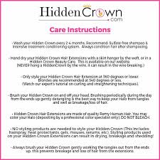 With hair extensions, you want to ensure you are taking care of your scalp. Hidden Crown Care Instructions Hidden Crown Hair Extensions