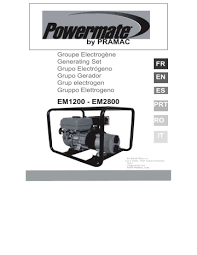 Mai târziu construiește fabrici de motoare diesel. Manual Em2800 Powermate By Pramac Manualzz