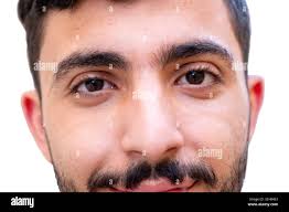 Man brown eyes with smile