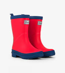 Red Navy Matte Rain Boots