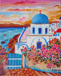 Santorini Painting Let Us Go To Santorini By Roberto Gagliardi Greece Painting Mediterranean Art Art