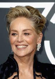 Sharon stone short straight dark blonde hairstyle. Sharon Stone Messy Cut Sharon Stone Short Hairstyles Lookbook Stylebistro