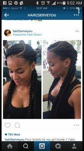 Four Braids Two On Each Side Cornrow Hairstyles Natural Hair Styles Hair Styles