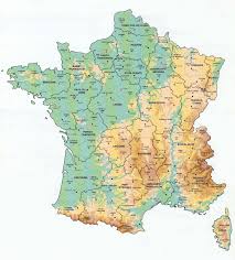 Geological Map Of France Showing Mountain Ranges Rivers Etc Note The Alps In The South East And The Pyrenees Which Border Spain In The France Map Map France