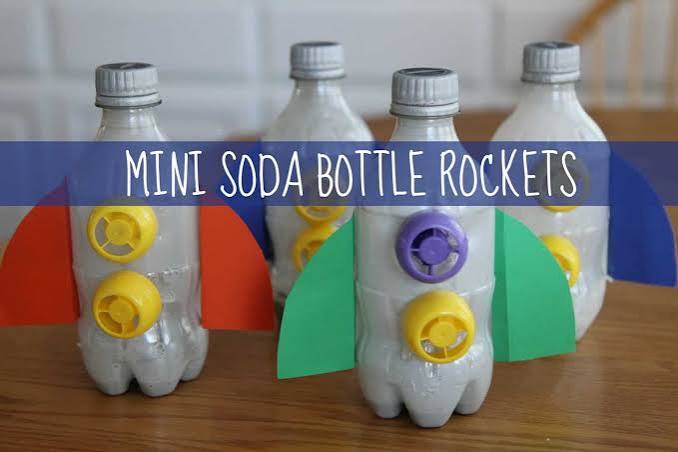 Mini Soda Bottle Rocket Craft for Toddlers - Toddler Approved