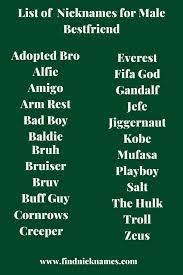 100 Nicknames For Your Male Best Friend Find Nicknames Funny Nicknames For Friends Nicknames For Guys Friends Funny Nicknames