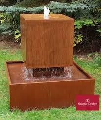Cortenstahl Terrassenbrunnen Sascha Terrassenbrunnen Cortenstahl Gartenbrunnen