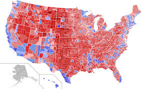 2016 us presidential election map by county vote share