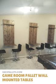 Game Room Pallet Wall Mounted Tables 1001 Pallets Pallet Home Decor Pallet Wall Pallet Walls