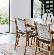 Check spelling or type a new query. Sold Out A Classic Combination Of White Leather Woven Around A Natural Waxed Teak Wood Ba Woven Dining Chairs Leather Dining Room Chairs Dining Table Chairs
