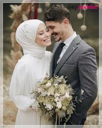 Sade Tesettur Gelinlik Modeli 2019 Dugun Fotograflari Gelinlik Dugun Fotografi Pozlari