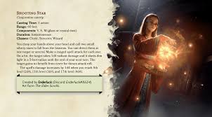 New Cantrip Shooting Star Spells Collection Dndhomebrew Dungeons And Dragons Homebrew Spelling Dnd Classes