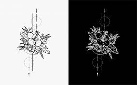 Triangles, flowers, and circles collide for a minimalist tattoo that spans an entire inner forearm. Premium Vector Flower Tattoos Draw Geometric Hands