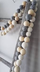 Large Bead Garland Felt Ball Garland Jumbo Garland Large Wood Beads Large Felt Balls 5ft Felt Ball Garland Beaded Garland Felt Ball