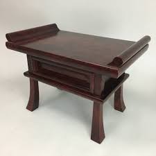 B583 Japanese Buddhist Altar Fitting Table Offering Lacquerware Wood Grain Brown Vtg Asian Furniture Buddhist Japanese Antiques