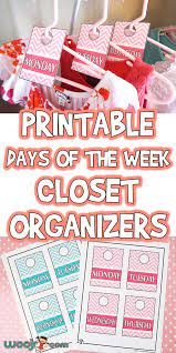 I'm tired of this closet mess!looking for something to do during quarantine? Printable Days Of The Week Closet Organizers Woo Jr Kids Activities