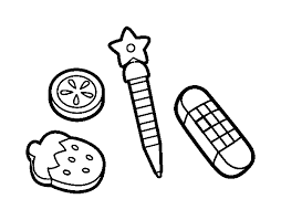 Coloriage De Crayon Et Une Gomme Fantaisie Pour Colorier Coloritou Com