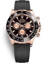 Rolex 18k yellow gold daytona model 116518 champagne index dial. 116515ln Rolex Daytona Everose Gold Black Pink Dial Rubber Watch