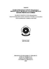 Maybe you would like to learn more about one of these? Maskulinisasi Ikan Cupang Bettasplendens Menggunakan Air Kelapa Cocosnucifera Melalui Metode Perendaman Embrio Sriwijaya University Repository