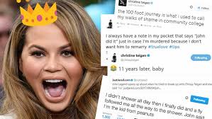 The model and social media. The Top 10 Chrissy Teigen Tweets That Prove She S The Queen Of Twitter Babbletop