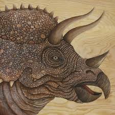 Triceratops Skee Goedhart Fine Art Triceratops Dinosaur Mezozoic Paleontology Prehistoric Canvas Framedprint Finear Art Animal Paintings Dinosaur Art