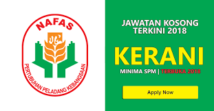 Permohonan jawatan kosong kerajaan di majlis promosi eksport getah malaysia (mrepc) ini terbuka kepada semua warganegara malaysia yan. Jawatan Kosong Di Pertubuhan Peladang Kebangsaan Nafas 2018 Kerani Minima Spm Jobcari Com Jawatan Kosong Terkini