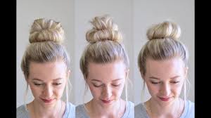 Sleek top knot bun + baby hairs | withlovedesirie. 3 Messy Bun Top Knots Using No Bobby Pins Q S Hairdos Tessi S Hairstyle Youtube