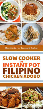 Filipino Chicken Adobo Is A Delicious International Dish To Make In The Slow Cooker In 2020 Chicken Recipes Boneless Instant Pot Recipes Chicken Chicken Dinner Recipes
