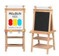 MEEDEN Art Easel for Kids - Solid Beechwood Kids Easel with Paper Roll -  Art Easel with Chalkboard and Magnetic Whiteboard - Art Supplies for Kids -  ...