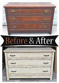 Distressed white bedroom furniture sets. Antique Dresser In Distressed Off White Before After Antique Dresser Oak Bedroom Furniture Distressed Furniture Diy