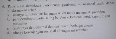 Perkembangan ekonomi dan kehidupan masyarakat indonesia pada masa kemerdekaan. Pada Demokrasi Parlementer Brainly Co Id