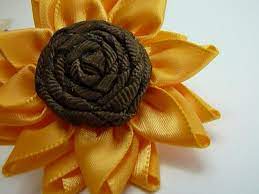 Fabric Sunflower Tutorial Google Search Ribbon Embroidery Ribbon Flowers Flower Crafts