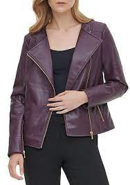 Calvin Klein Faux Leather Moto Jacket Designer Outfits Woman Womens Faux Leather Moto Jacket Womens Hooded Jackets