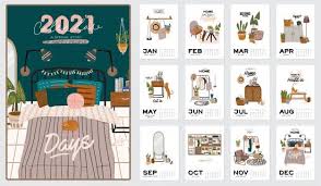 Wall Calendar 2021 Yearly Planner With All Months Good School Organizer And Schedule Cute Home Interior Background In 2020 Wall Calendar Yearly Planner Unique Calendar