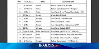 Semoga umat islam di assalamualaikum dan salam satu malaysia diucapkan untuk warga smk taman ehsan 2016! Ini Daftar Libur Nasional Dan Cuti Bersama 2016