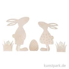 Osterhasen schablone test die ausgezeichnetesten osterhasen schablonen auf einen blick! Osterhasen Aus Holz Mit Ei Zum Stellen 5 Teilig