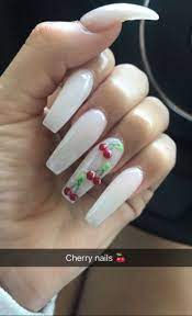 Fake Nails 250 Image Ideas Cherry Nails Fake Nails Cute Acrylic Nails